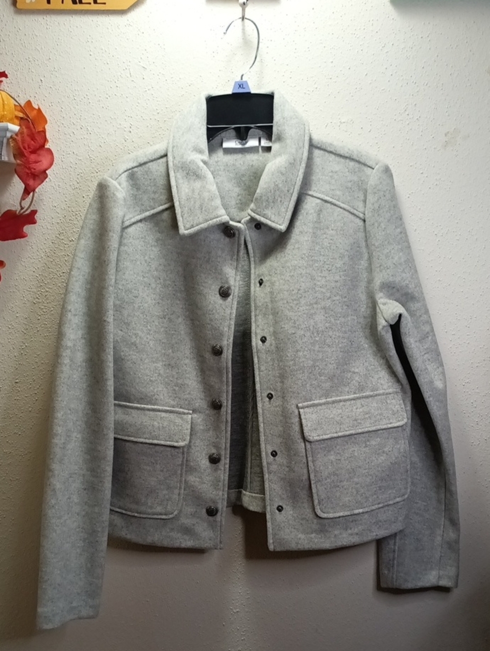 Croft & Barrow Heather gray jacket with snap closure size S New